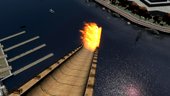 Rotterdam Tower Long Jump with flames