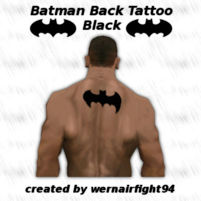 Batman Back Tattoo Black