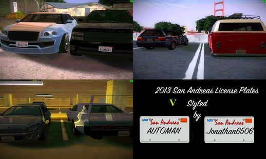 2013 San Andreas License Plates V Styled