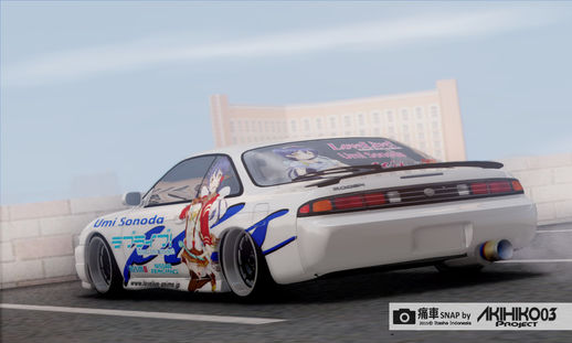 Nissan Silvia S14 with Umi Sonoda Paintjob Itasha