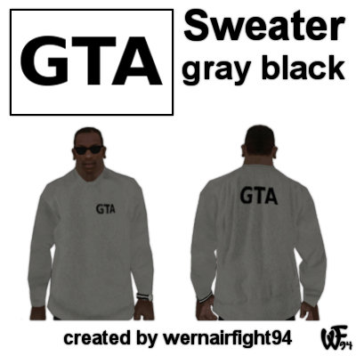 GTA Sweater Gray Black