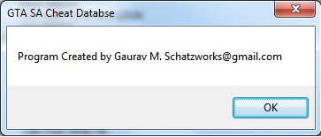 GTA SA Cheat Database 2015
