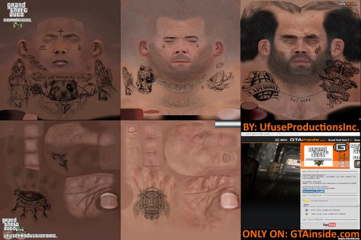 GangMember Tattoo (Pack) Face & Hands V1.0