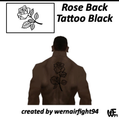 Rose Back Tattoo Black