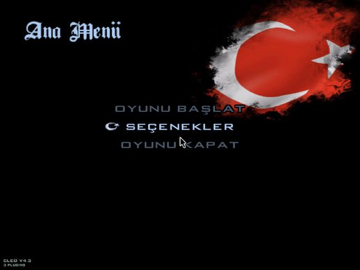 GTA San Andreas Turkish Menu Mod