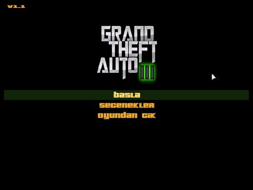 GTA 3 Cool Black Menu