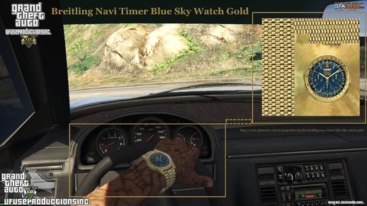 Breitling Navi Timer Blue Sky Watch Gold