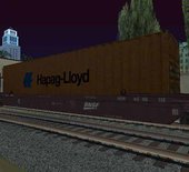 Flatcar and Container 3 Wagons