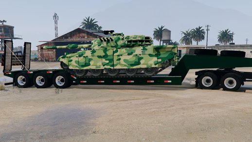 Flatbed Trailer With Army Cargo