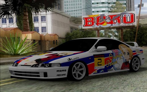 Honda Integra Tipe R With Girl und Panzer Itasha