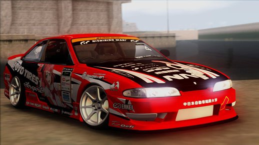 Nissan Silvia S14 Drift With LoveLive Nishikino Maki Itasha 