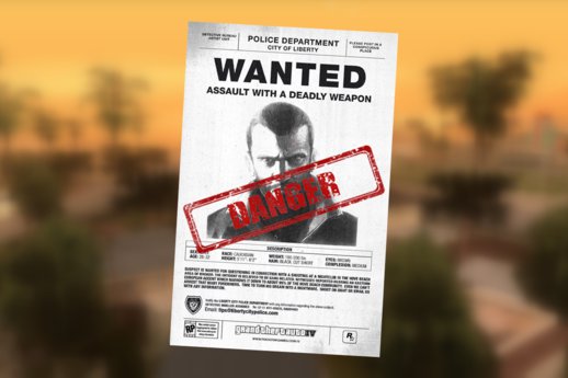 Niko Bellic Wanted Poster