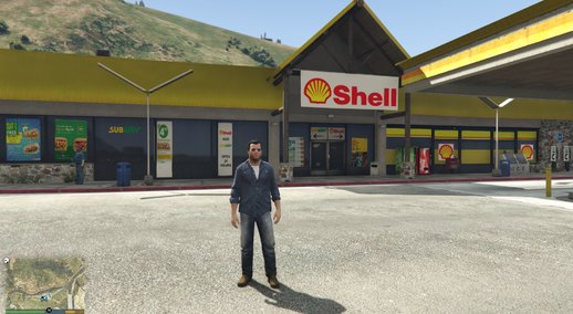 Shell Gas Station and Subway on Rest Area