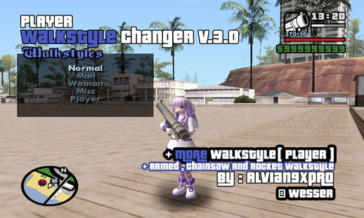 Player Walkstyle Changer v.3.0 (PC) Fixed + All player and pedestrian walkstyle 