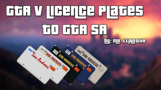 GTA V License Plates to GTA SA (old version)