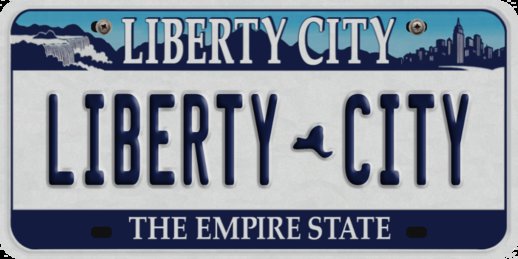 License Plate Liberty City 1986, 2001, 2010