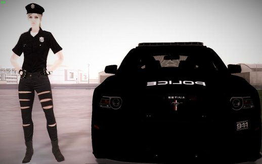 Ford Mustang Boss 302 2013 Police + Skin Police Girl