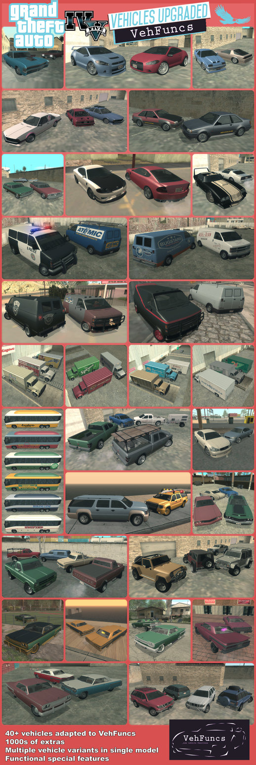 GTA V Cars to San Andreas VehFuncs upgrade 1.3 [19.09.23 Update] 