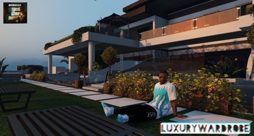 Luxury_Wardrobe Style Pack for Franklin Octopus t-shirt / Emporio Armani EA7 / Jordan 1 Retro High Off-White University Blue shoes