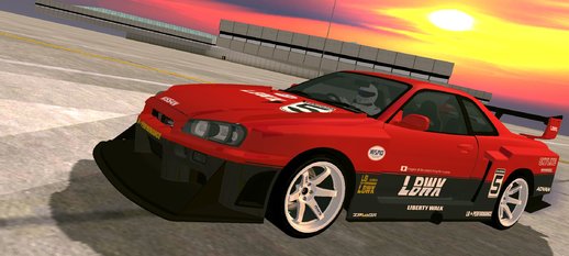 LB Silhouette Nissan Skyline GTR R34 (SA lights) for mobile