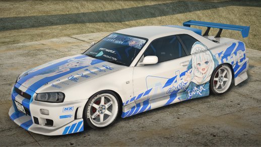 1999 Nissan Skyline GT-R BNR34 C-WEST Hololive EN Gawr Gura