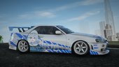 1999 Nissan Skyline GT-R BNR34 C-WEST Hololive EN Gawr Gura