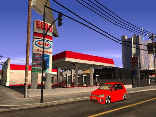 Esso Gas Pump With Boutique And Best Drive Automotive Shop