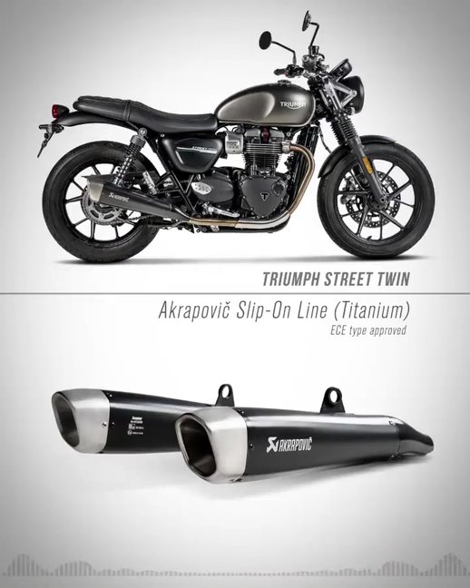 Triumph Street twin Slip on Akrapovic Sound