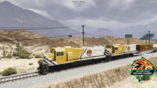 Two Trains In Front Of The Cargo Cars