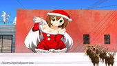 Mural de Yui Hirasawa de Navidad