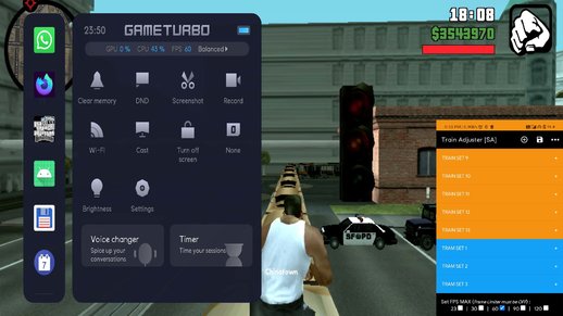 GTA SA Android Train Adjuster + FPS MOD AML