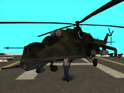 Mi-35 Hind (with Woodland camouflage) from Battlefield 2 Special Forces