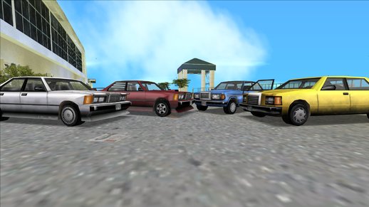 Default Vice City Cars With Custom Wheels