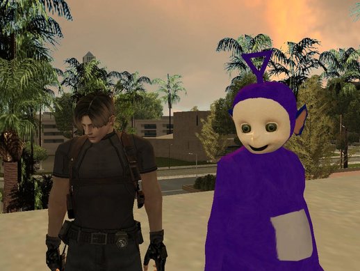 Leon Kennedy and Tinky Winky GTA SA Skin Mod