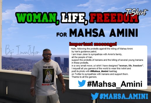 WOMAN, LIFE, FREEDOM t-shirt #MAHSA_AMINI