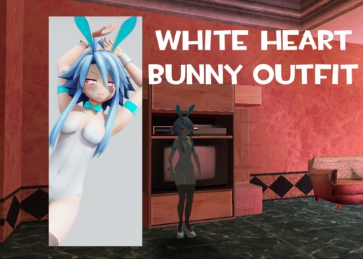 White Heart Bunny Outfit