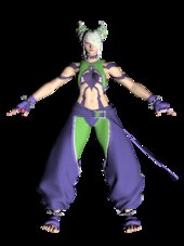 SKIN DE Juri con traje verde y morado de Street Fighter 6