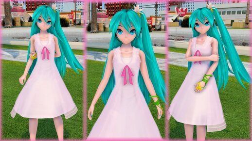 PDFT Hatsune Miku White Gown + Animated Face