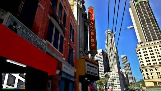 Hollywood / Los Angeles Sign Transformation Pack For The Los Santos Theatre (san Andreas Avenue, Downtown) Plus Further Changes