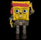 Bob Esponja tipo Rambo militar