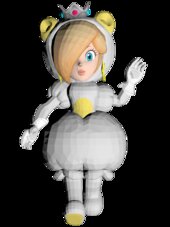 Rosalina Tanooki Blanco Suit o con traje mapache tanuki Blanco de Super Mario 3D World de Wii U