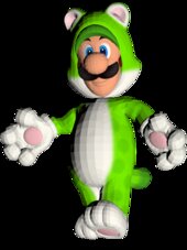 Luigi Cat Suit o con traje de gato de Super Mario 3D World de Wii U