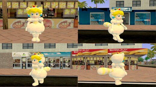 Peach Tanooki Blanco Suit o con traje mapache tanuki Blanco de Super Mario 3D World de Wii U