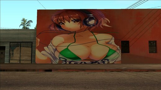 Mural Anime Girl Headphone