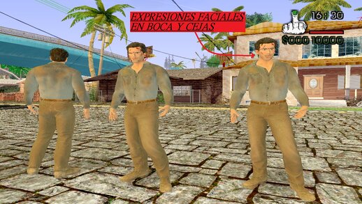 Ash Williams Con Ropa sin romper de Evil Dead 3 The Game CON EXPRESIONES FACIALES EN BOCA Y CEJAS