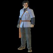 Ash Williams Con Uniforme Muerto o Zombie de Trabajo de Evil Dead 3 The Game CON EXPRESIONES FACIALES EN BOCA Y CEJAS