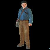 Ash Williams Viejo y mano Motosierra Muerto o Zombie de Evil Dead 3 The Game CON EXPRESIONES FACIALES EN BOCA Y CEJAS