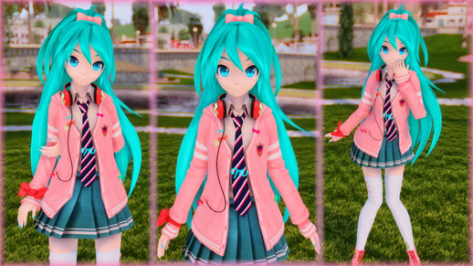 PDFT Hatsune Miku Ribbon Girl + Animated Face