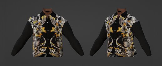 Black and Gold Patterned Shirt