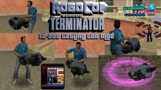 RoboCop vs The Terminator ED-209 Gatling Gun Mod